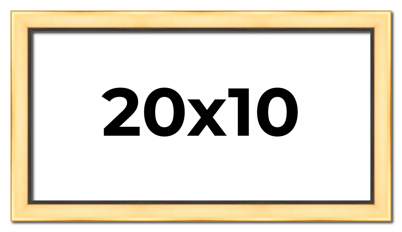 Panoramic Simple Gold Picture Frame - UV Acrylic, Foam Board Backing, Hanging Hardware